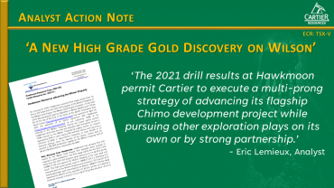 ‘A New High Grade Gold Discovery on Wilson’ – Analyst Eric Lemiuex comments on Hawkmoon Resources Drill Results