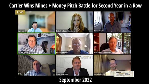 Cartier Resources wins Mines and Money ‘Mining Pitch Battle’ for Second Year in a Row
